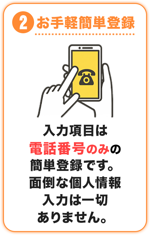 お手軽簡単登録